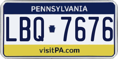 PA license plate LBQ7676