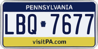 PA license plate LBQ7677