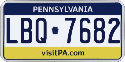 PA license plate LBQ7682