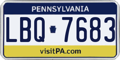PA license plate LBQ7683