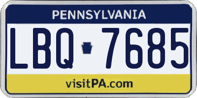 PA license plate LBQ7685