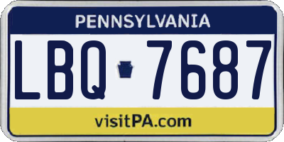 PA license plate LBQ7687