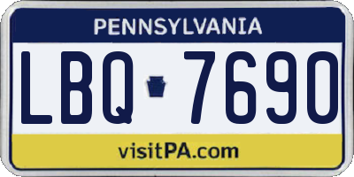 PA license plate LBQ7690