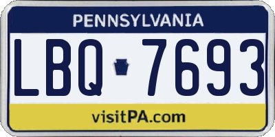 PA license plate LBQ7693