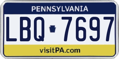 PA license plate LBQ7697