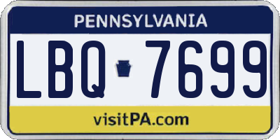 PA license plate LBQ7699