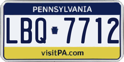 PA license plate LBQ7712
