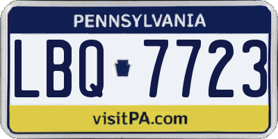PA license plate LBQ7723