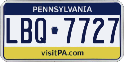 PA license plate LBQ7727