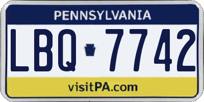 PA license plate LBQ7742