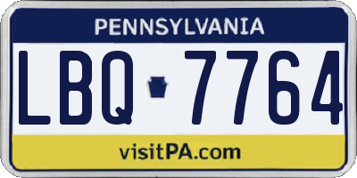 PA license plate LBQ7764
