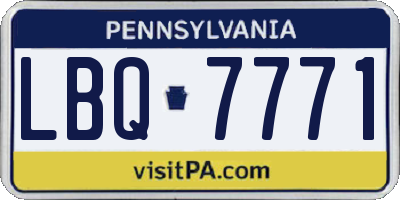 PA license plate LBQ7771