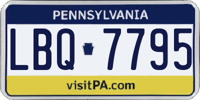 PA license plate LBQ7795