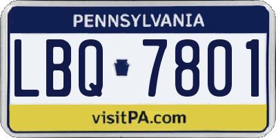 PA license plate LBQ7801