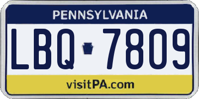 PA license plate LBQ7809