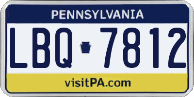 PA license plate LBQ7812