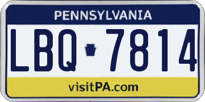 PA license plate LBQ7814