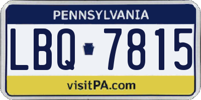 PA license plate LBQ7815
