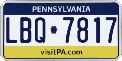 PA license plate LBQ7817