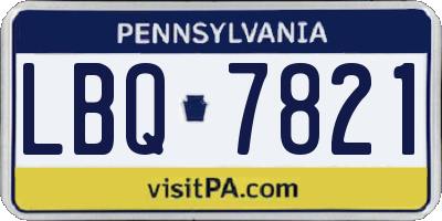 PA license plate LBQ7821