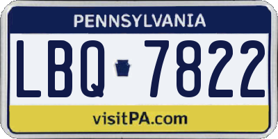 PA license plate LBQ7822