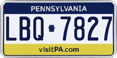 PA license plate LBQ7827