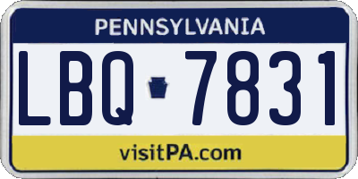 PA license plate LBQ7831