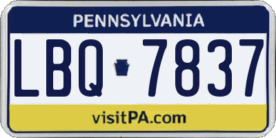 PA license plate LBQ7837