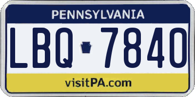 PA license plate LBQ7840