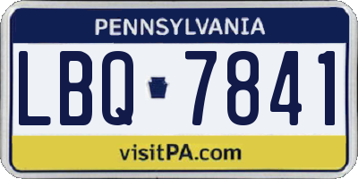 PA license plate LBQ7841