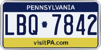 PA license plate LBQ7842