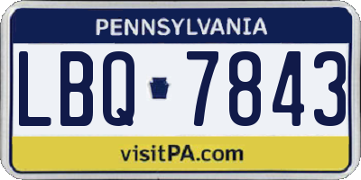 PA license plate LBQ7843