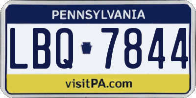 PA license plate LBQ7844