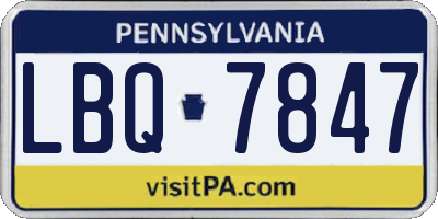 PA license plate LBQ7847