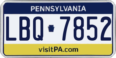 PA license plate LBQ7852