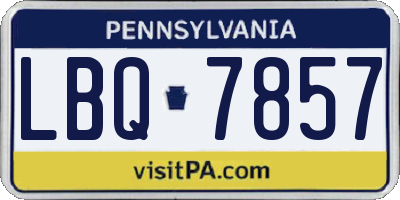 PA license plate LBQ7857