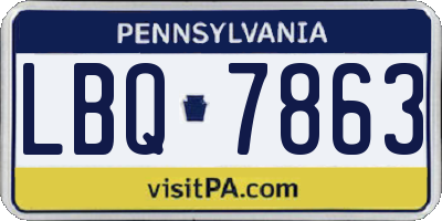 PA license plate LBQ7863