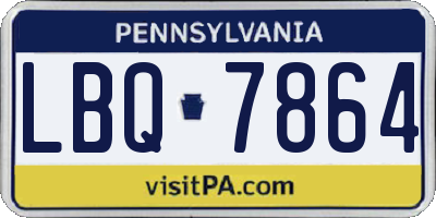 PA license plate LBQ7864