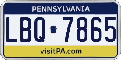 PA license plate LBQ7865