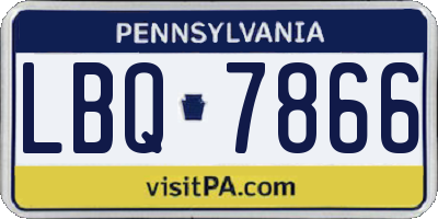 PA license plate LBQ7866