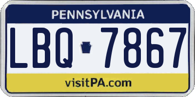 PA license plate LBQ7867