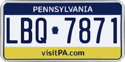 PA license plate LBQ7871