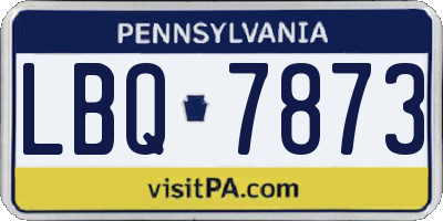 PA license plate LBQ7873
