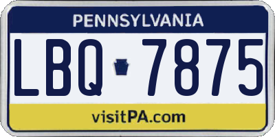 PA license plate LBQ7875