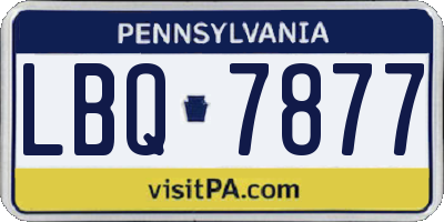 PA license plate LBQ7877
