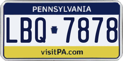 PA license plate LBQ7878