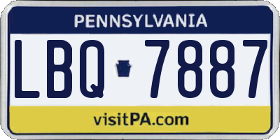 PA license plate LBQ7887