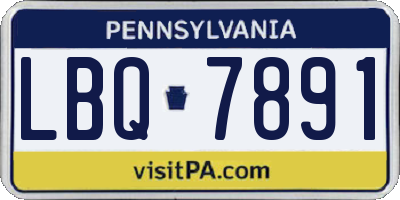 PA license plate LBQ7891