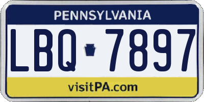 PA license plate LBQ7897