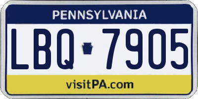 PA license plate LBQ7905